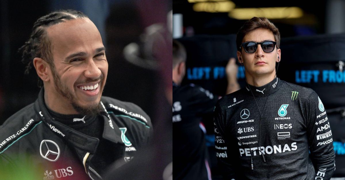 Lewis Hamilton and George Russell